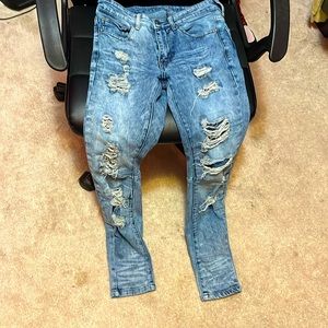I got ripped blue jeans
